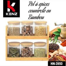 POT A EPICES COWERCHE EN BAMBOU KENZ  JY-6173