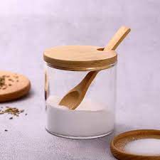 PORTE EPICES EN VERRE/BOIS 1 PCS